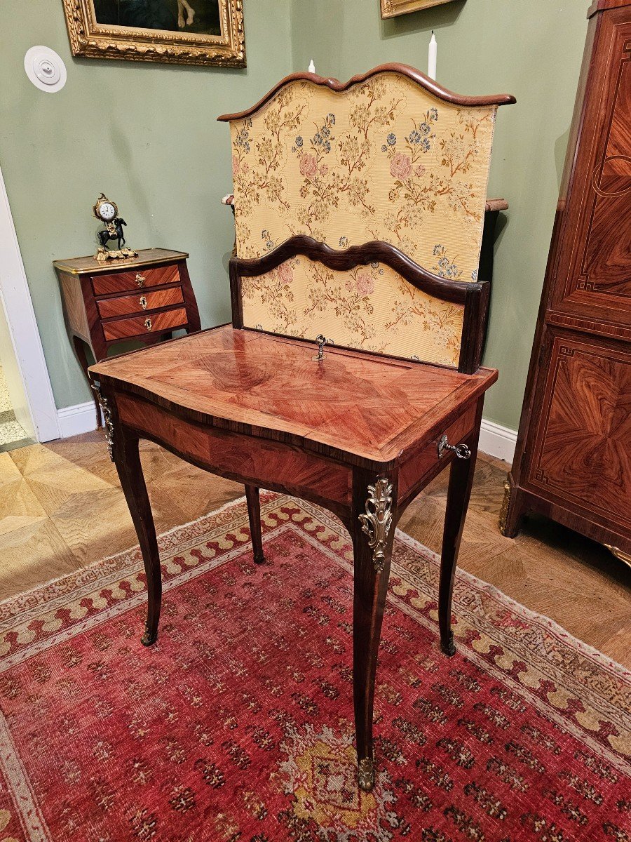 Louis XV Transforming Table Desk/desk/drawing Table With Light Screen Ca.1750 -photo-4