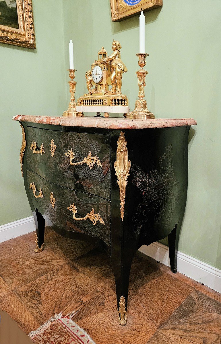 Commode Louis XV Vers 1765 Vernis Coromandel Estampillée Kofler JME Jean Mathieu Kofler -photo-3