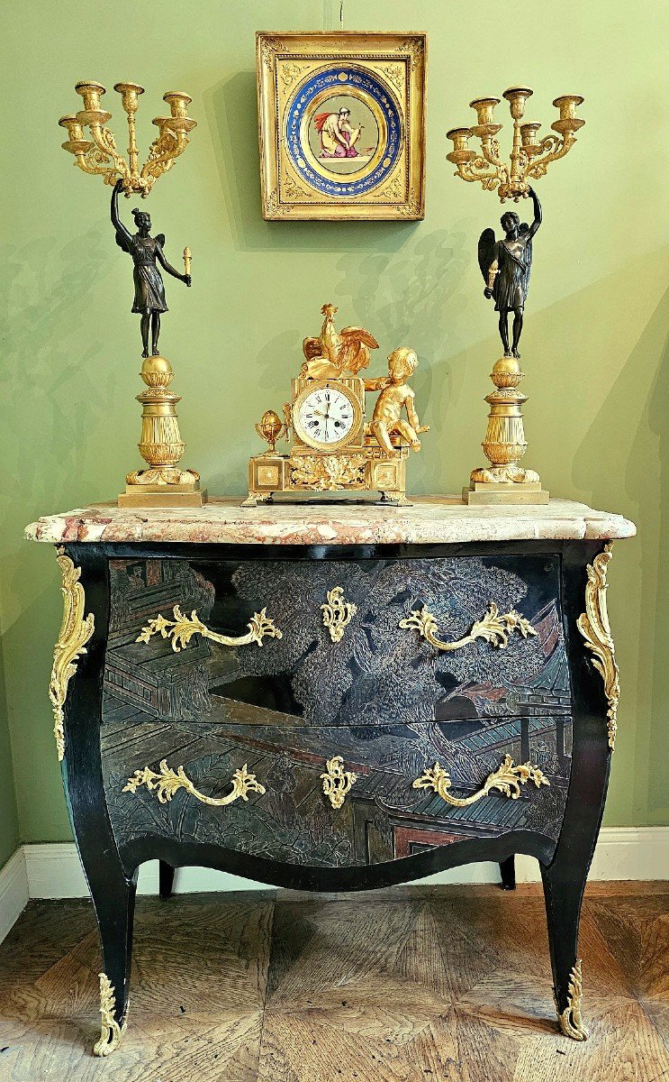 Commode Louis XV Vers 1765 Vernis Coromandel Estampillée Kofler JME Jean Mathieu Kofler -photo-1