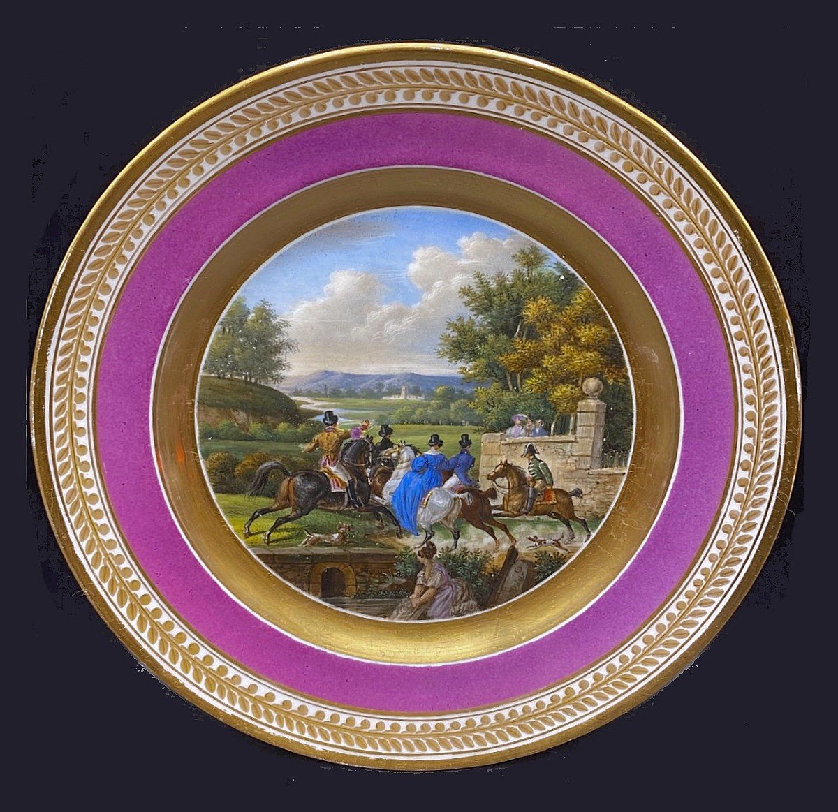 Porcelain Plate Russia 1815-1820 Imperial Manufacture Saint-petersburg Monogrammed Swebach