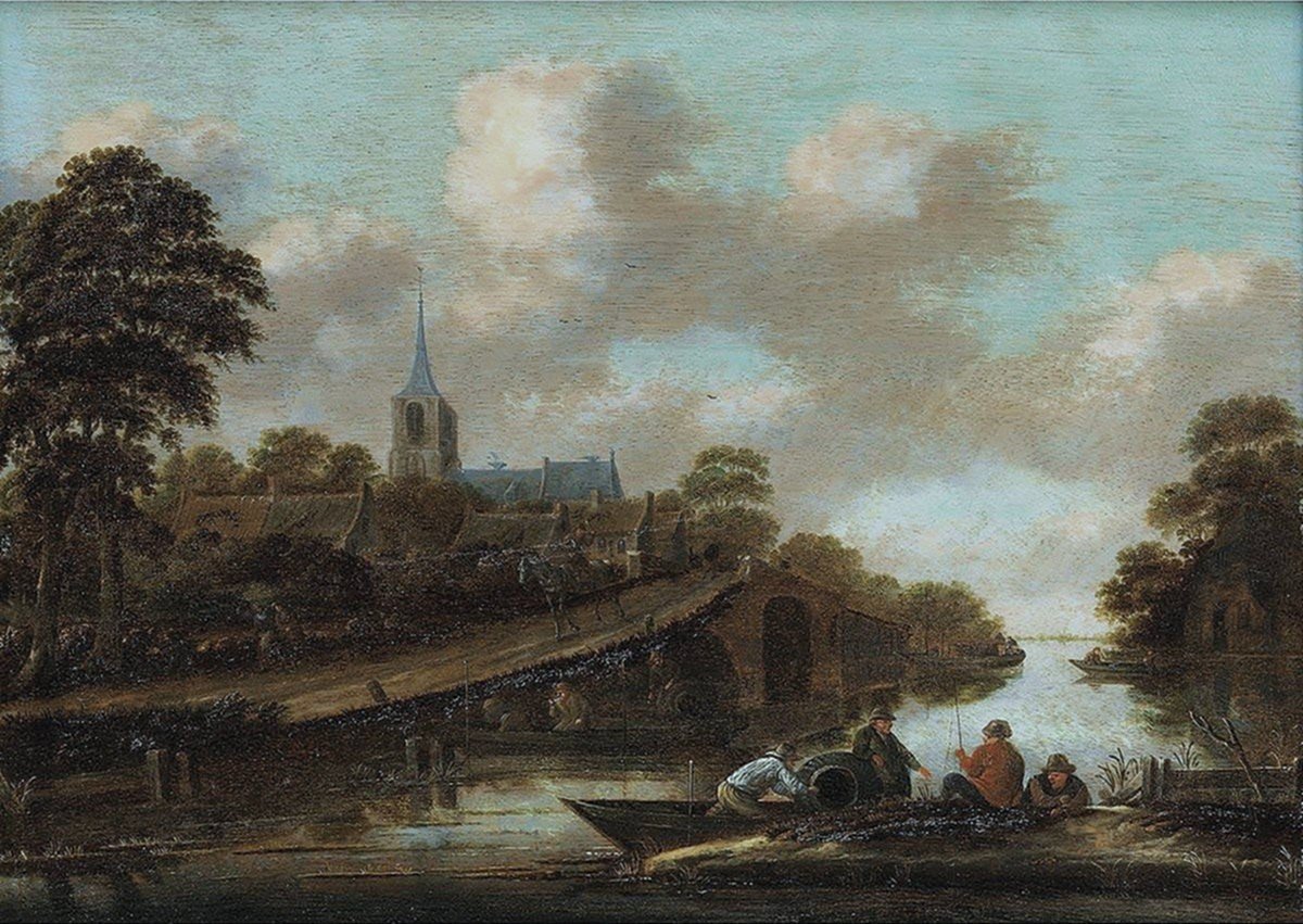 Thomas Heeremans 1641-1694  Paysage Fluvial - Expertise Dr. Fred Meijer Amsterdam-photo-2