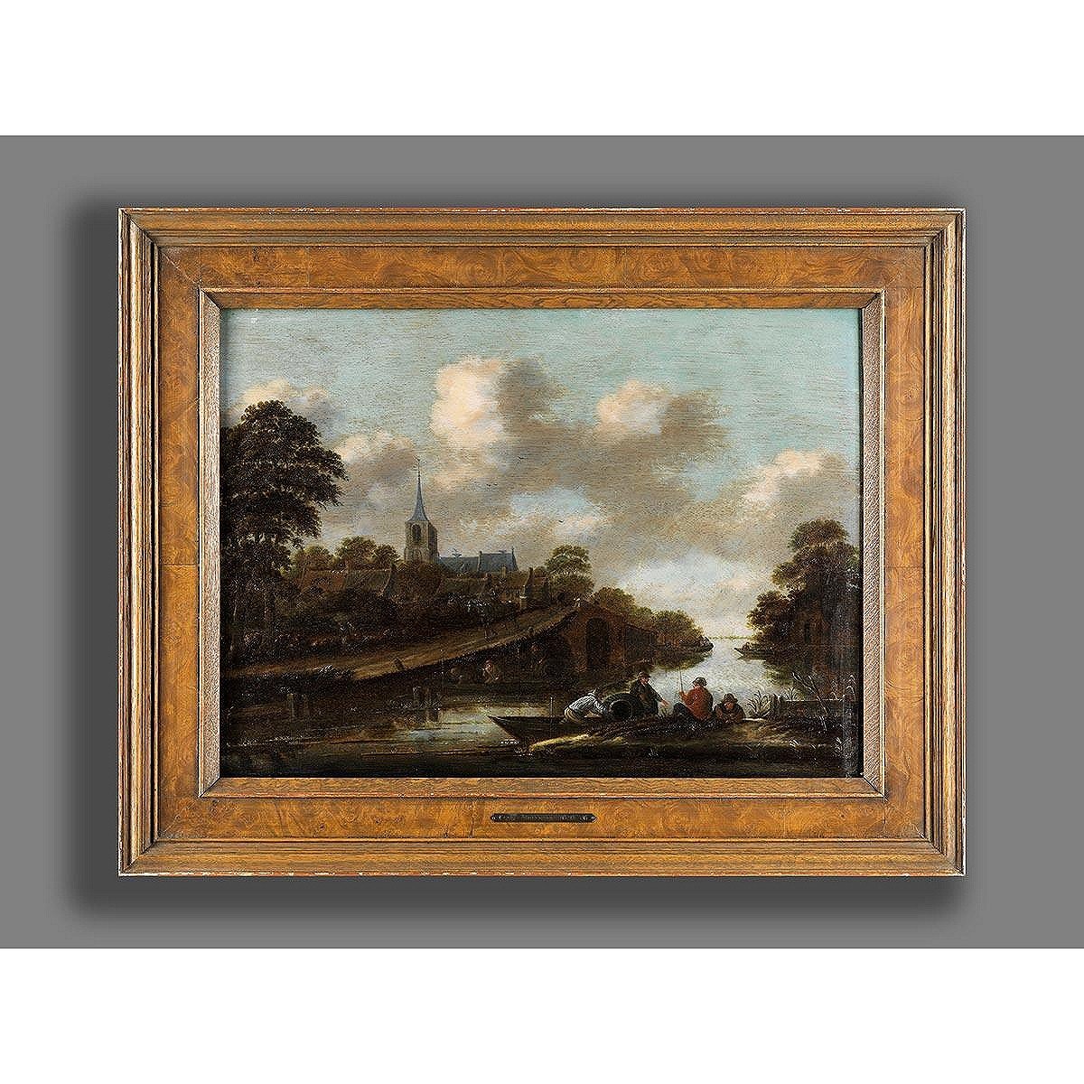 Thomas Heeremans 1641-1694  Paysage Fluvial - Expertise Dr. Fred Meijer Amsterdam