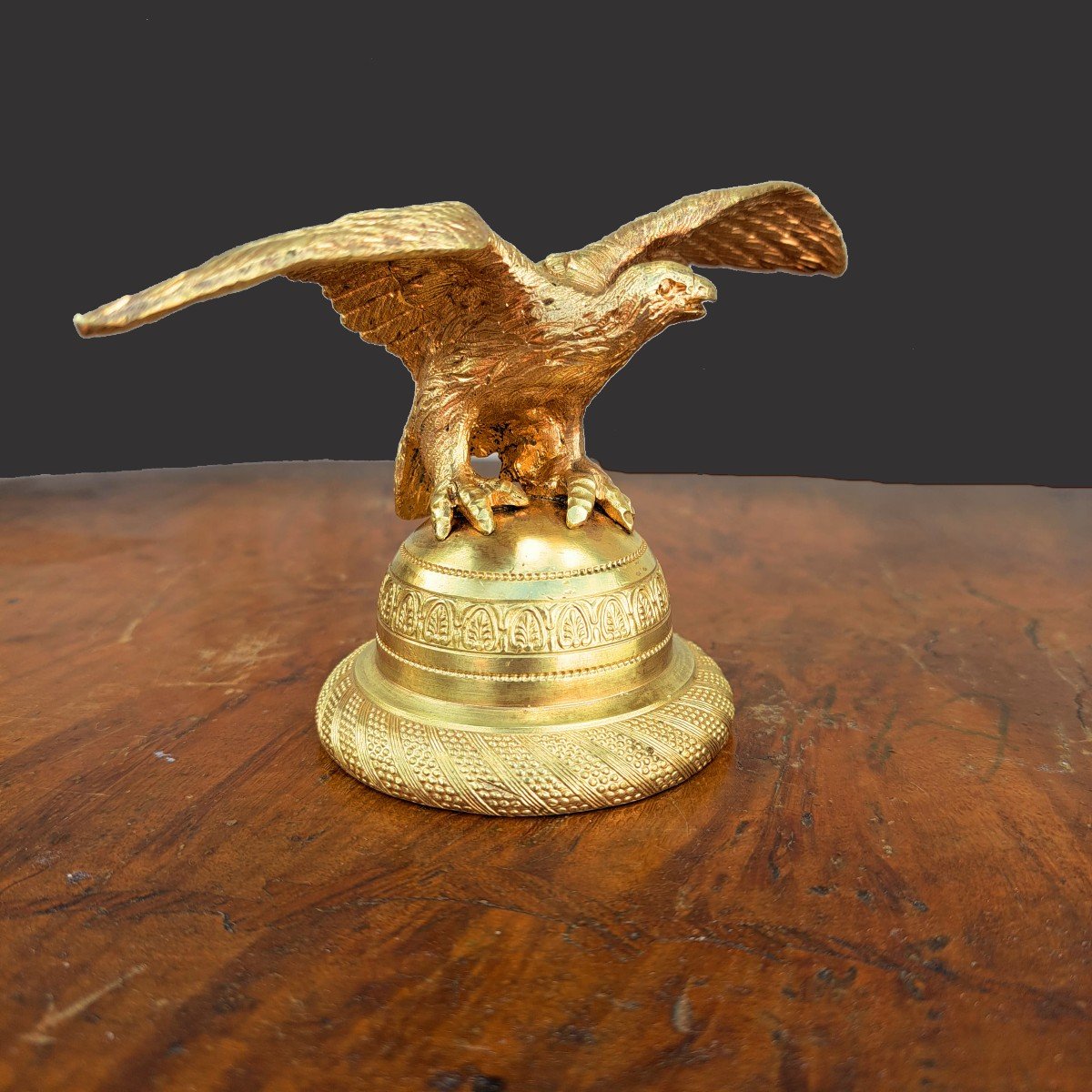 Empire Inkwell Circa 1800 Gilt Bronze And Marble-photo-3