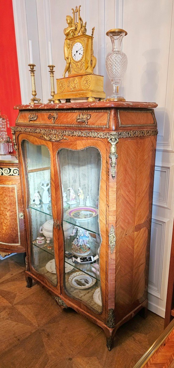 Louis XV Display Case Circa 1760 Stamped P Roussel Pierre Roussel 1723-1782 -photo-3