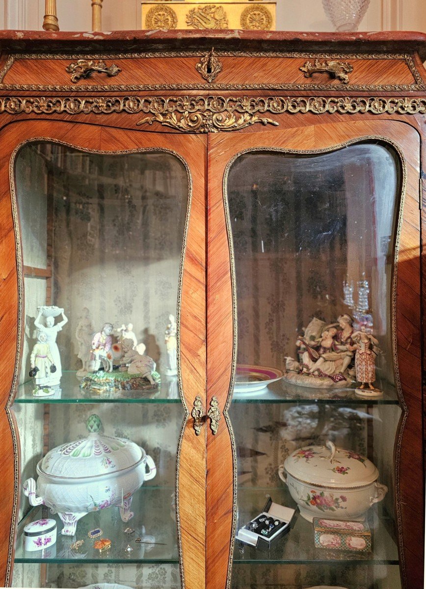 Louis XV Display Case Circa 1760 Stamped P Roussel Pierre Roussel 1723-1782 -photo-4