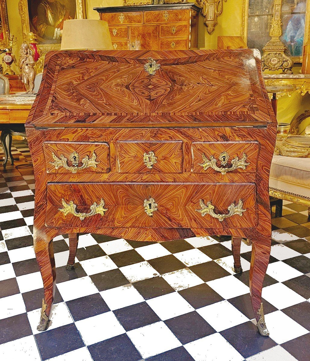 Bureau De Pente Louis XV Vers 1750 Estampillée Migeon  Pierre Migeon II 1701-1758