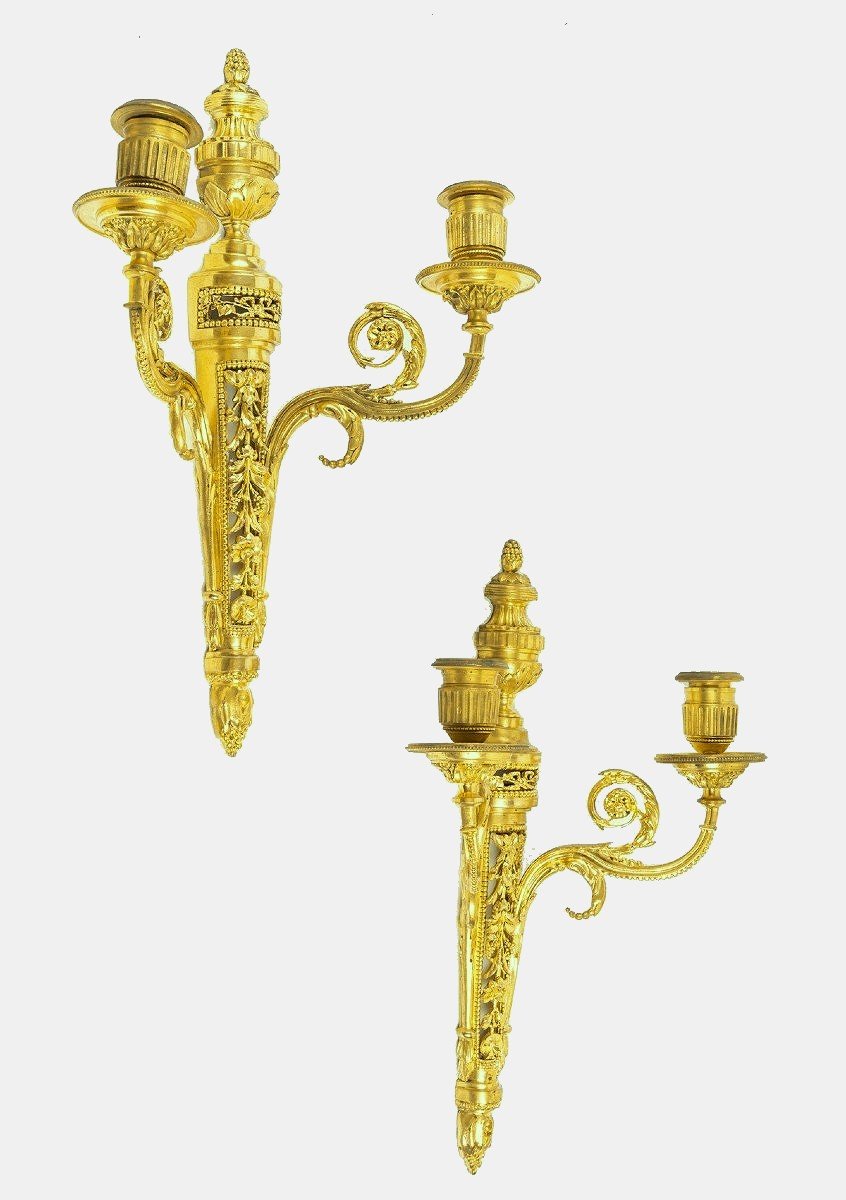 Appliques  Louis XVI Directoire Vers 1790  H. 36 Cm, L. 26 Cm, P. 14 Cm -photo-2