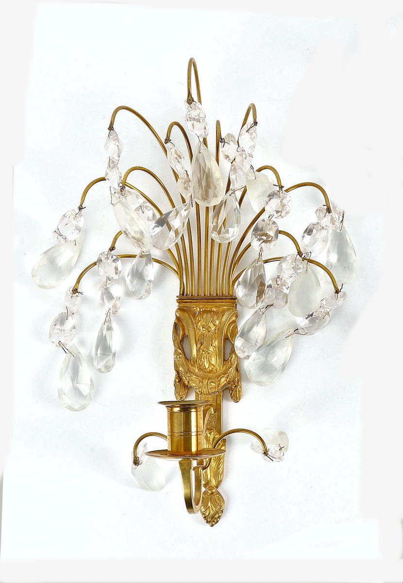 Louis XVI Wall Lights Sweden 19th Century. H. 30 Cm, L. 20 Cm -photo-2