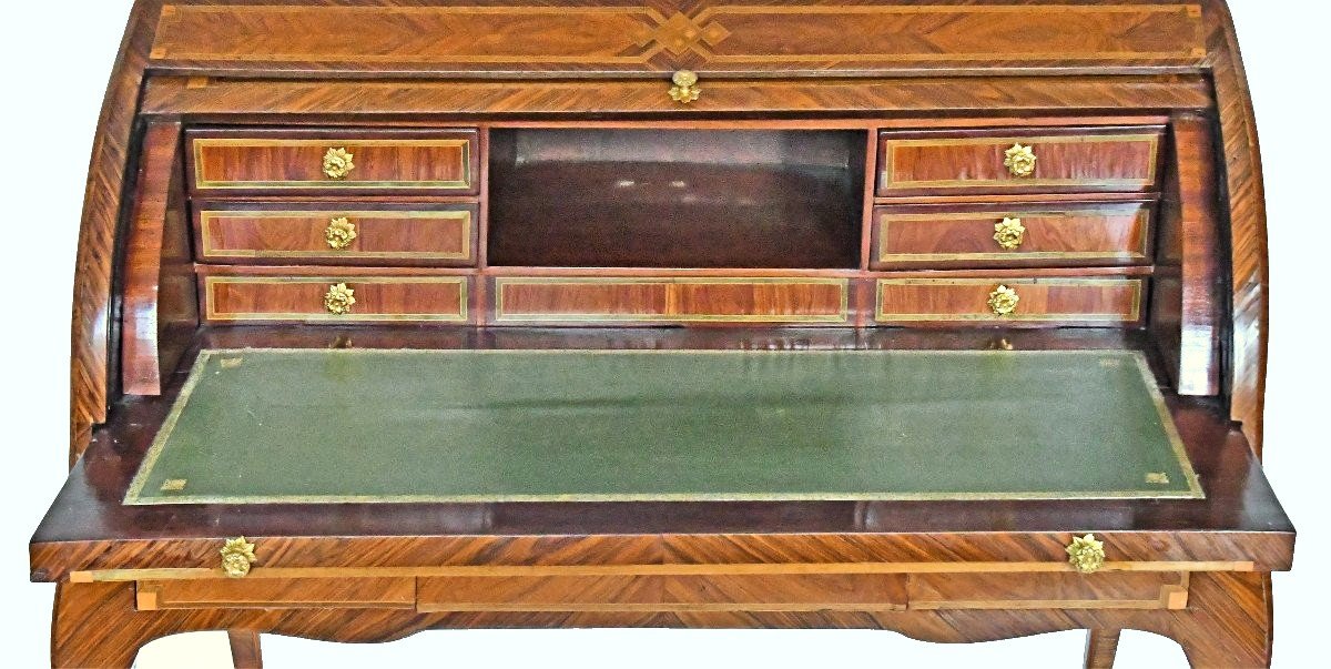 Bureau à Cylindre Louis XV Vers 1750  L. 98 Cm, H. 100 Cm, P. 55 Cm-photo-5