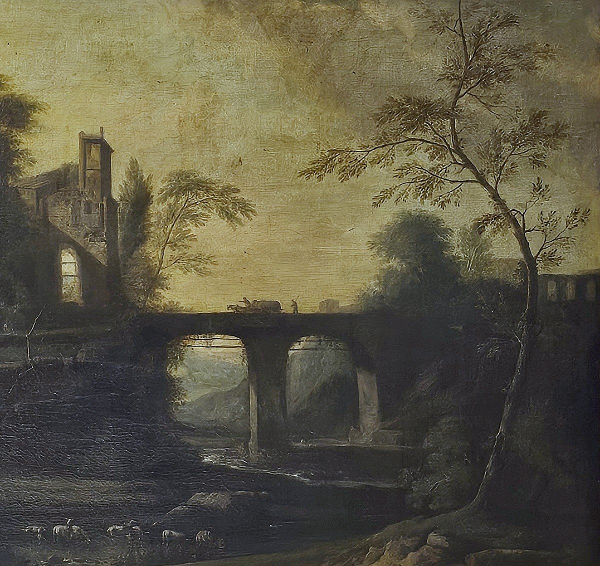 Jean-baptiste Huet I. 1745-1811 River Landscape With Figures Oil On Canvas-photo-4