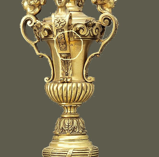 Lustre Louis XIV Dans Le Style De André-charles Boulle (1642-1732) 19ème Siècle.   Bronze Doré -photo-1