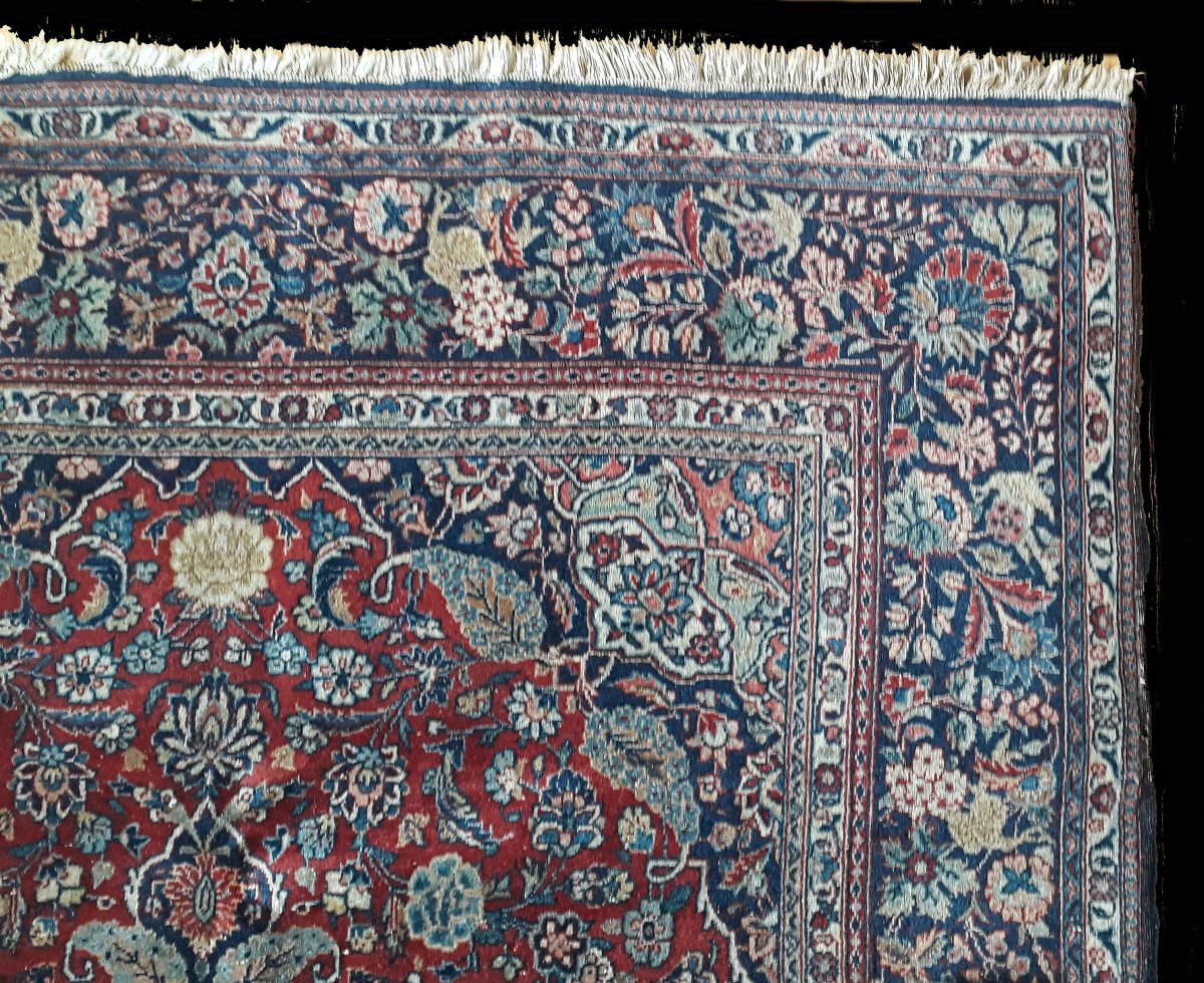 Tapis, Laine, Kashan, Antique, Env. 100 Ans, 135 X 214 Cm-photo-4