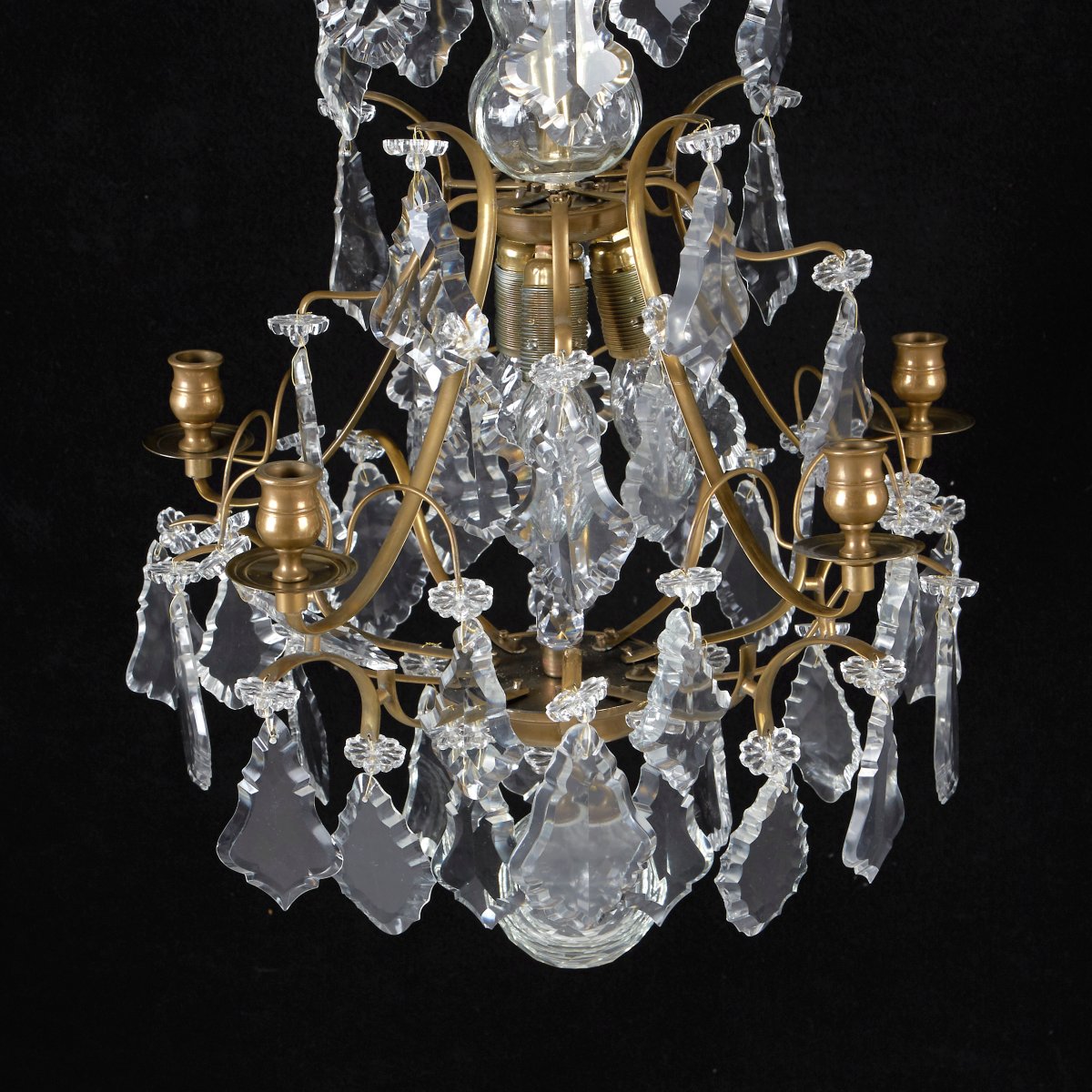 Baroque Crystal Chandelier Louis XIV Last Quarter Of The XIXth Century H. 65 Cm, D. 45 Cm-photo-3