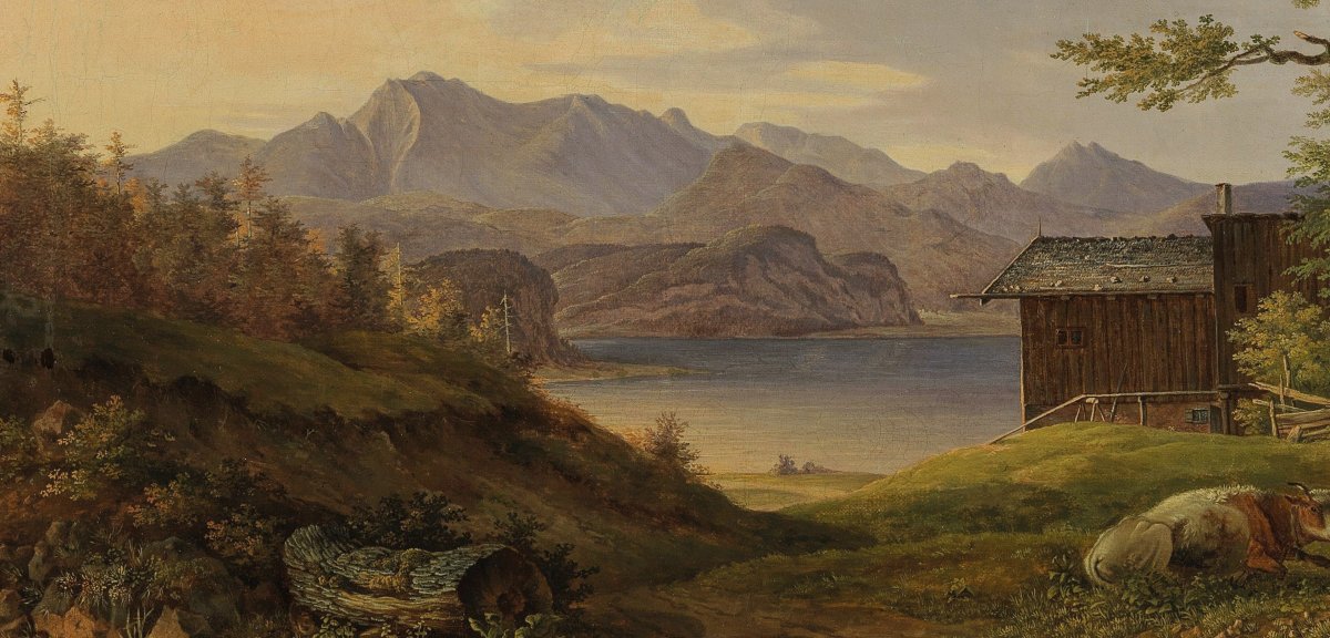 Anton Magg Landshut Born In 1788 Landscape Of Salzkammergut Oil On Canvas 57 X 77.5 Cm-photo-1