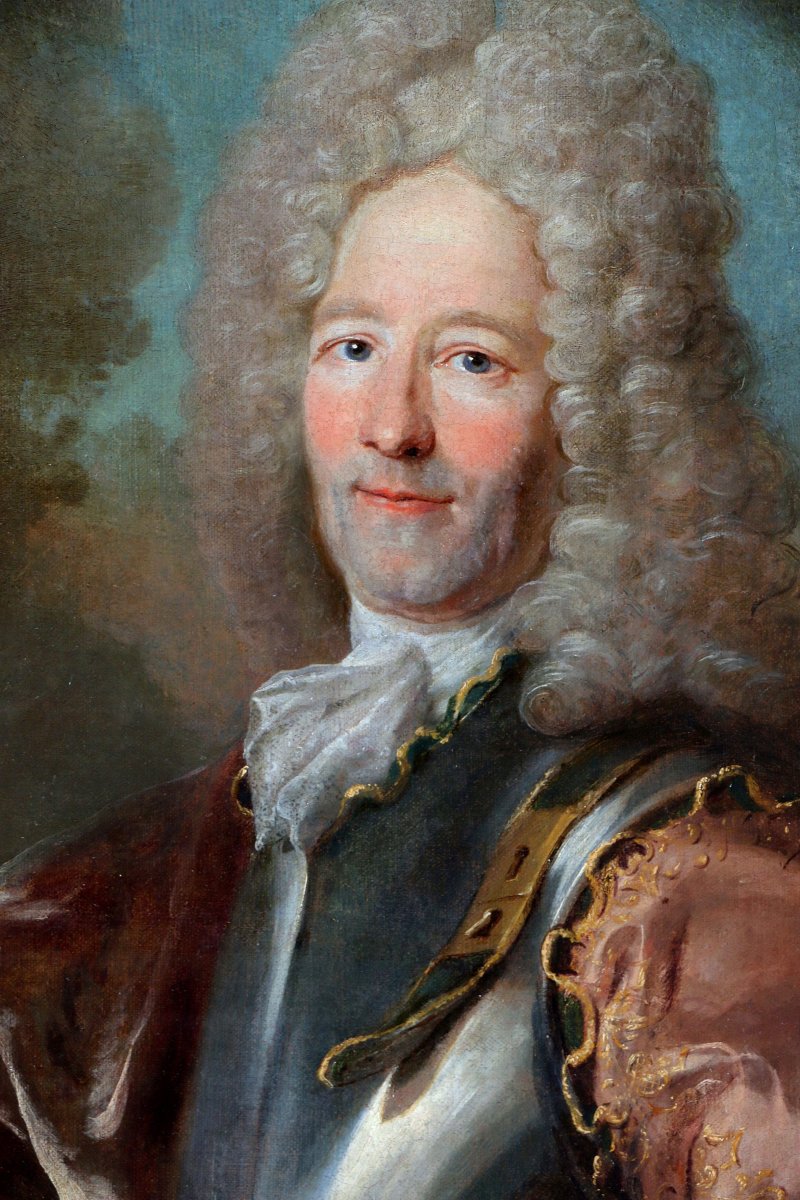 Joseph Vivien (lyon 1657-1734 Bonn) Portrait d'Un Noble En Armure Vers 1720 -photo-3