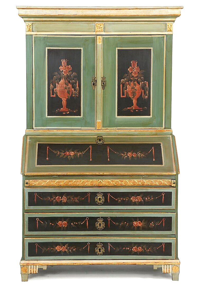 Cabinet Secretary Denmark Louis XVI Circa 1780 H. 203 Cm. Br. 115 Cm. D. 56 Cm