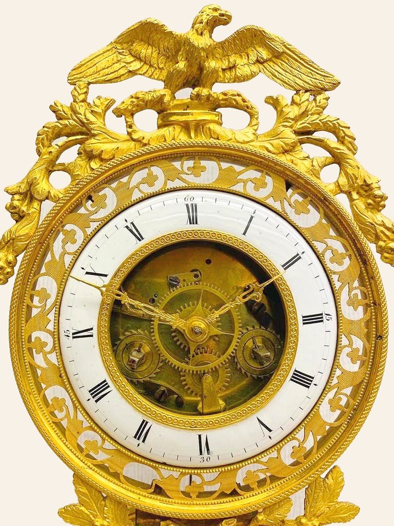 Louis XVI Pendulum Skeleton Clock Circa 1790 H. 40 Cm, Br. 22 Cm, D. 10.5 Cm-photo-2