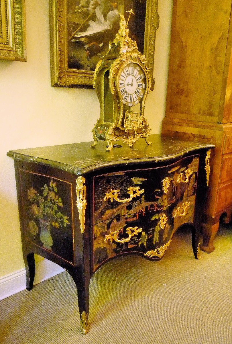 Louis XV Vernis De Coromandel Black Lacquer Commode Circa 1765 Stamped F. Rubestuck-photo-2