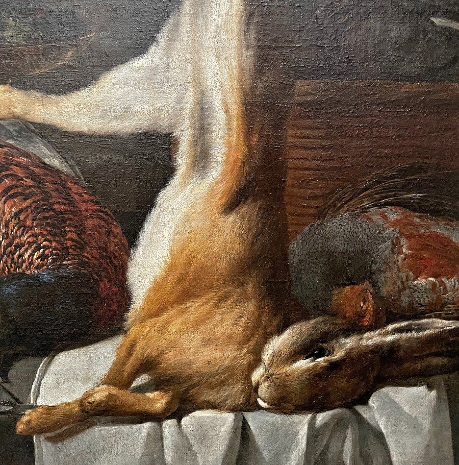 Peter Van Boucle 1610-1673    Nature Morte Avec Oiseaux Et Lièvre -photo-3