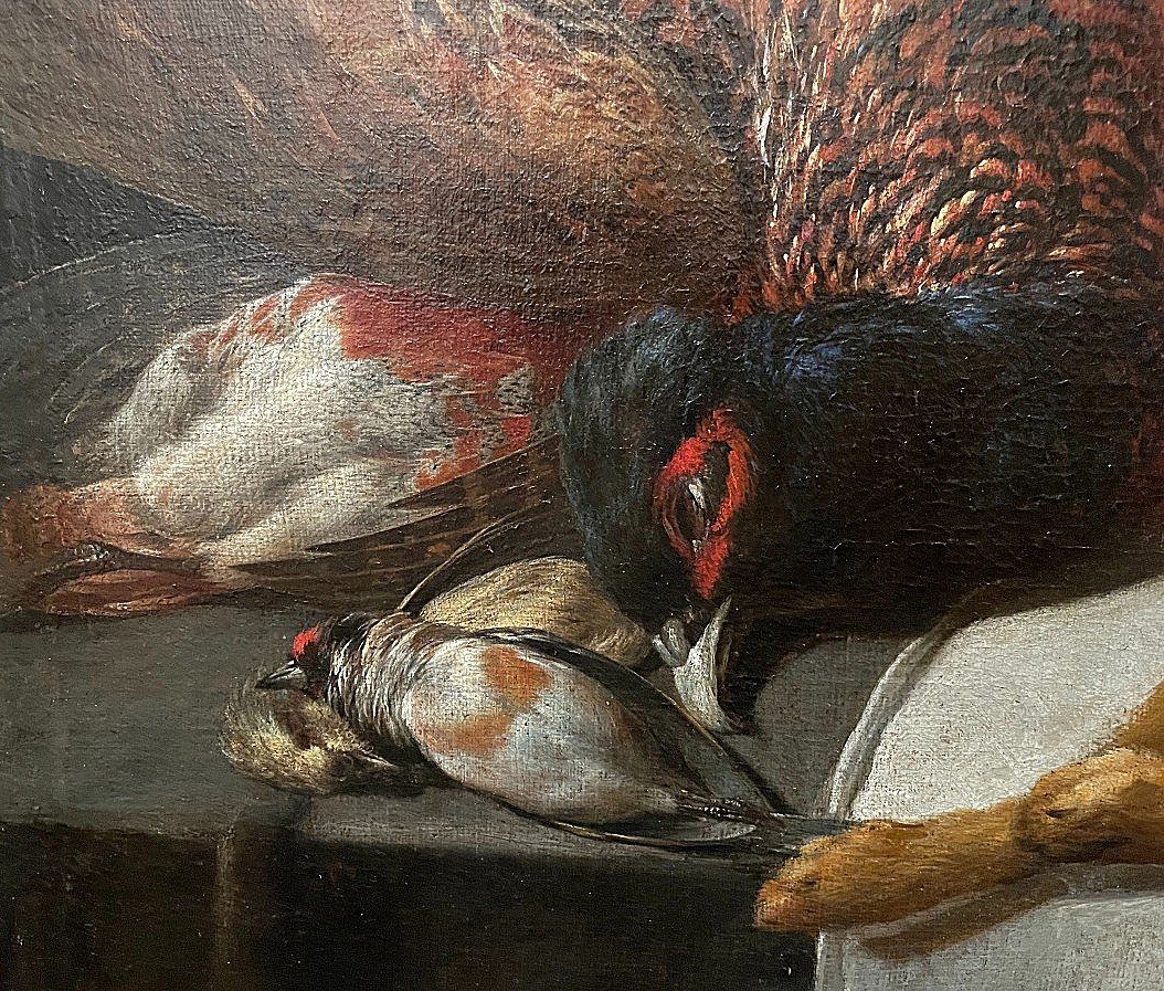 Peter Van Boucle 1610-1673    Nature Morte Avec Oiseaux Et Lièvre -photo-4