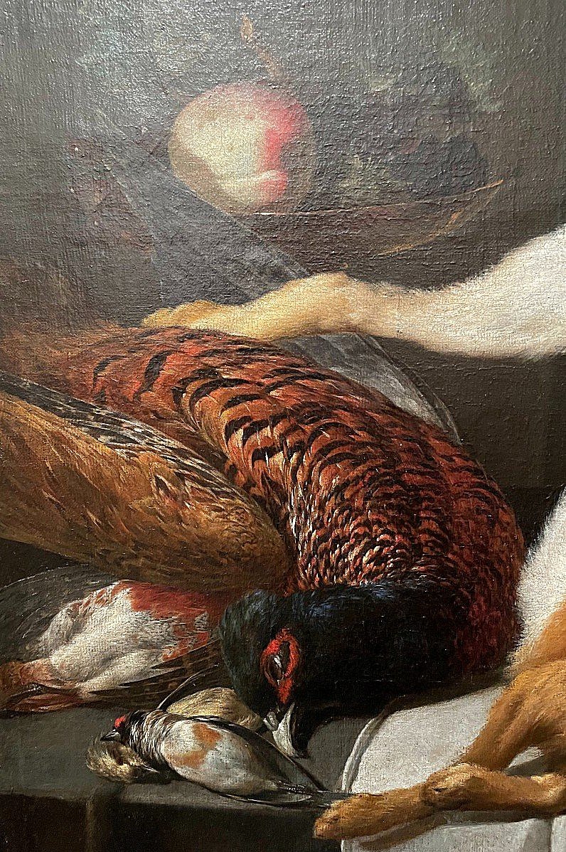 Peter Van Boucle 1610-1673    Nature Morte Avec Oiseaux Et Lièvre -photo-3