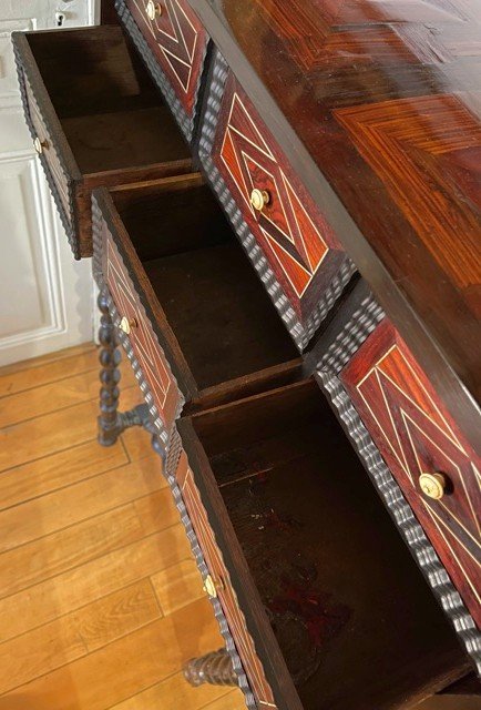 Cabinet With Inlays In Ivory Louis XIV Around 1700-photo-4