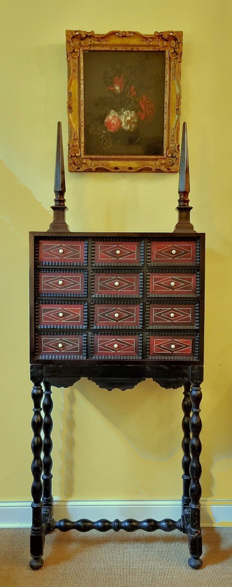 Cabinet With Inlays In Ivory Louis XIV Around 1700