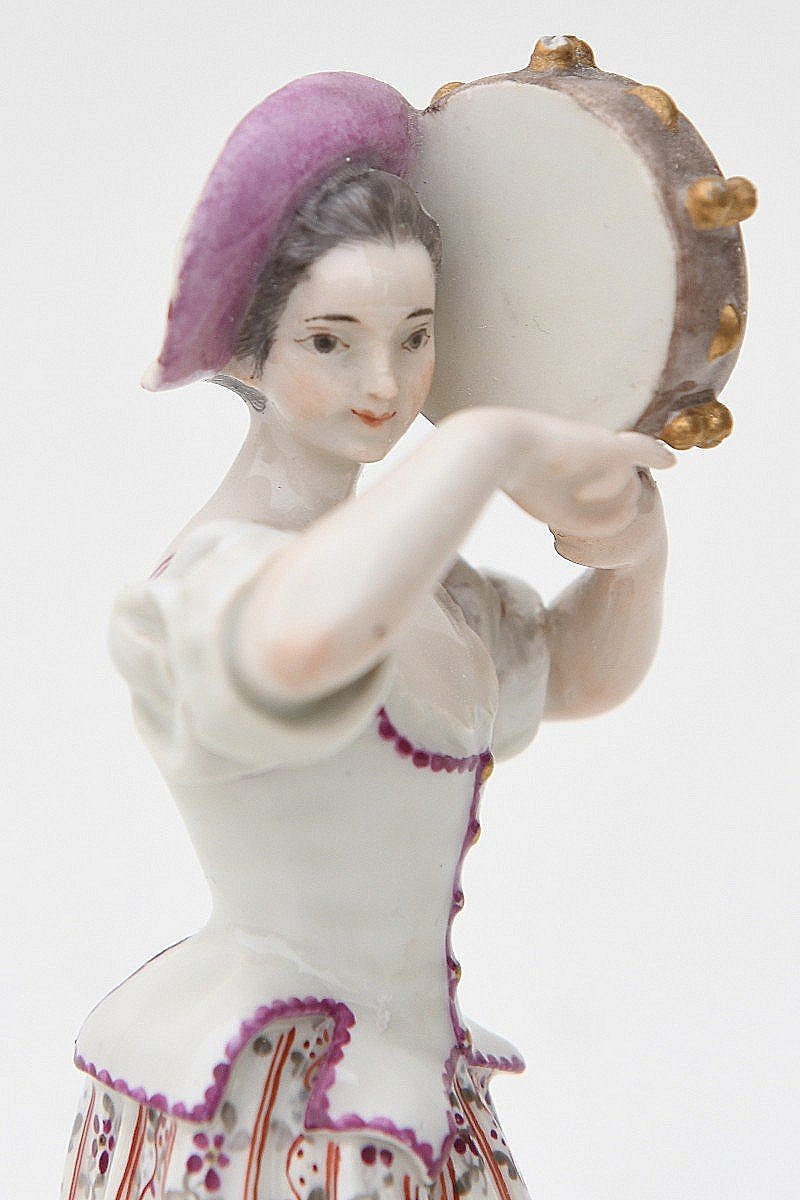 Young Girl With Tambourine Zurich, Circa 1785. Porcelain-photo-2