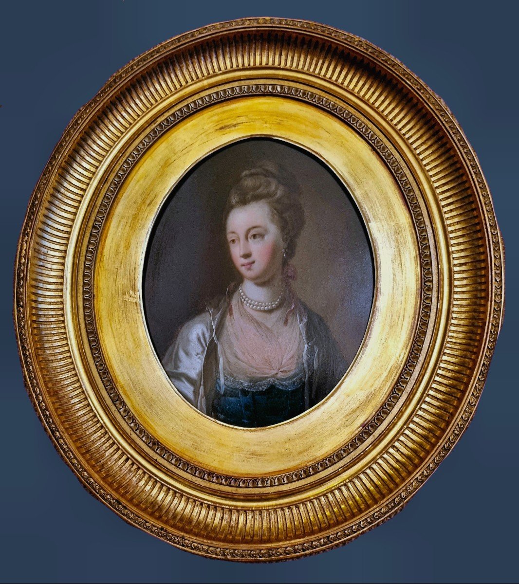 Jean-baptiste Henri Deshays De Colleville 1729-1765   Portrait De Dame   Huile Sur Cuivre -photo-2