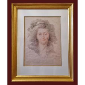 Jean-baptiste Marie Pierre 1714-1789 Portrait Of A Lady Signed