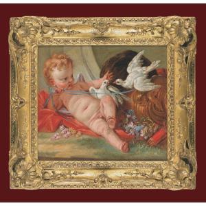 François Boucher (1703-1770) (and Workshop) Love Playing With Doves Expertise Alastair Laing