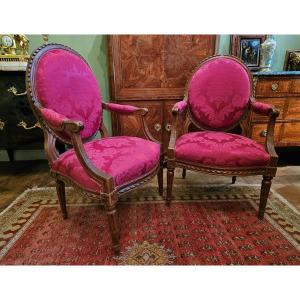 Louis XVI Armchairs Circa 1785 Stamped Pfjean Pierre Francois Jean Master October 5, 1784