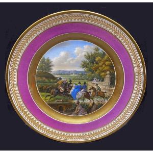 Porcelain Plate Russia 1815-1820 Imperial Manufacture Saint-petersburg Monogrammed Swebach