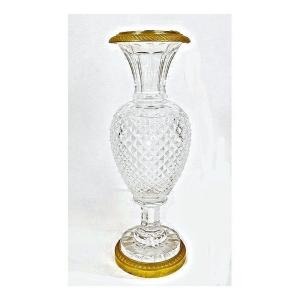 Glass Vase France Empire 19th H. 34 Cm, D. 11.5 Cm 