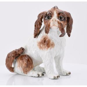 Meissen Porcelain Bologna Dog Model By Johann Joachim Kaendler Circa 1750 H. 15 Cm 