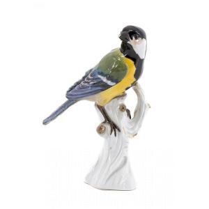 Meissen Mésange Charbonnière Oiseau Modèle De Johann Joachim Kaendler Vers 1870   H. 13 Cm