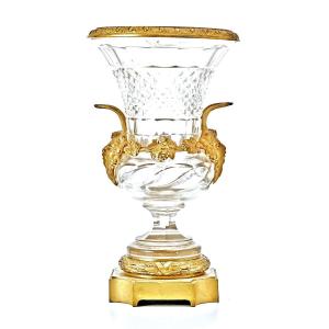 Vase Cratère Vase Médicis Verre Louis XVI Vers 1790  Russie Hauteur 32 Cm