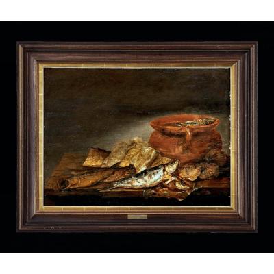 Pieter Van Schaeyenborgh 1635 - 1657 Signed Still Life Of Fish