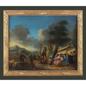 Louis Joseph Watteau Said Watteau Of Lille (valenciennes 1731 - Lille 1798) Camp De Campagne Ii
