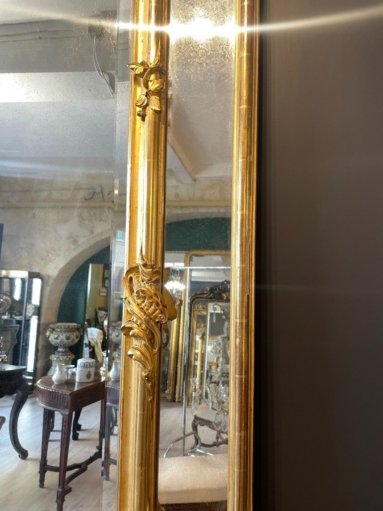 Large Mirror With Glazing Beads Late 19th Century 190 X 119 Cm-photo-6