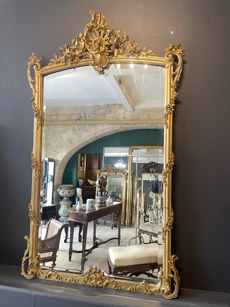 1900 Rocaille Style Mirror 162 X 99 Cm-photo-2