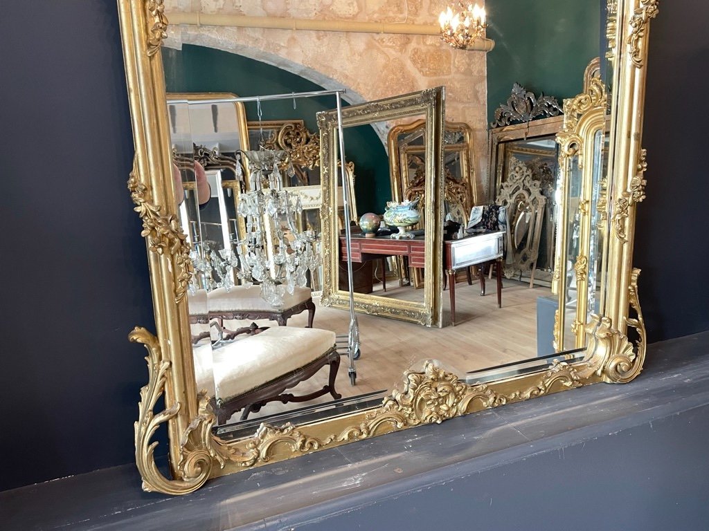 1900 Rocaille Style Mirror 162 X 99 Cm-photo-4