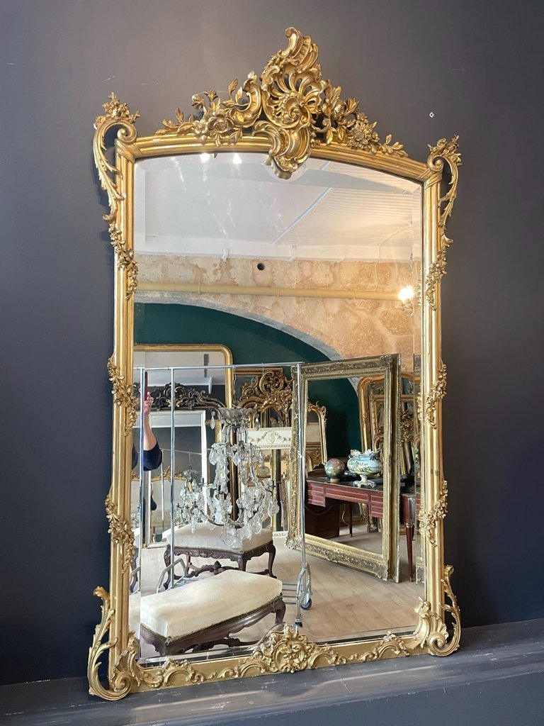 1900 Rocaille Style Mirror 162 X 99 Cm