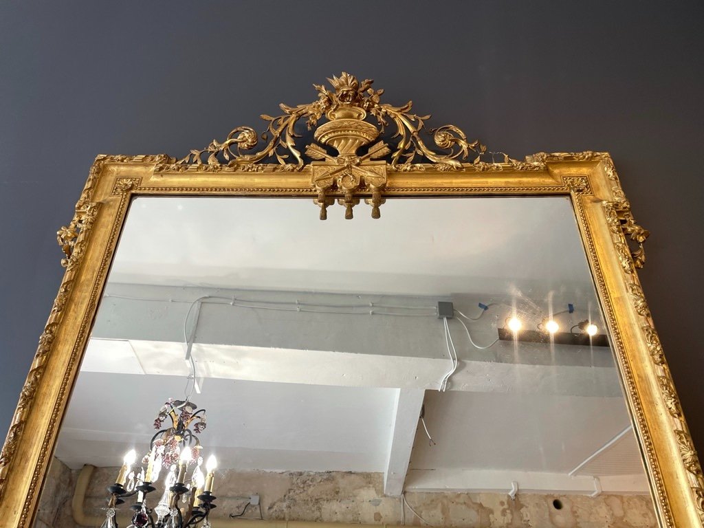 Important Miroir 1900 De Style Louis XVI 198 X 120 Cm-photo-3