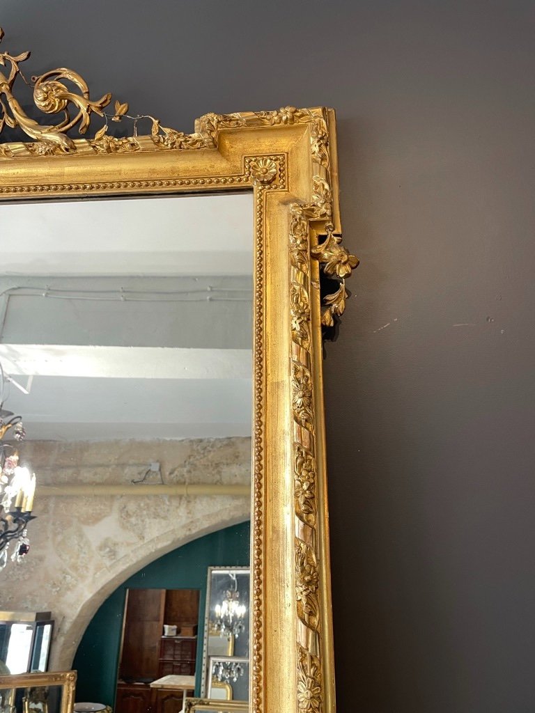 Important Miroir 1900 De Style Louis XVI 198 X 120 Cm-photo-3