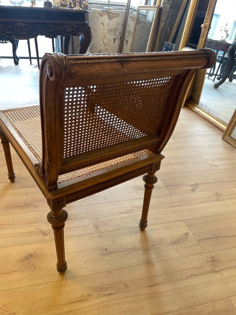 Small Louis XVI Style Caned Daybed, Late 19th Century-photo-4