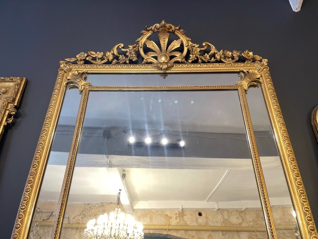 Large Napoleon III  Mirror Mercury Glass 208 X 117 Cm-photo-3