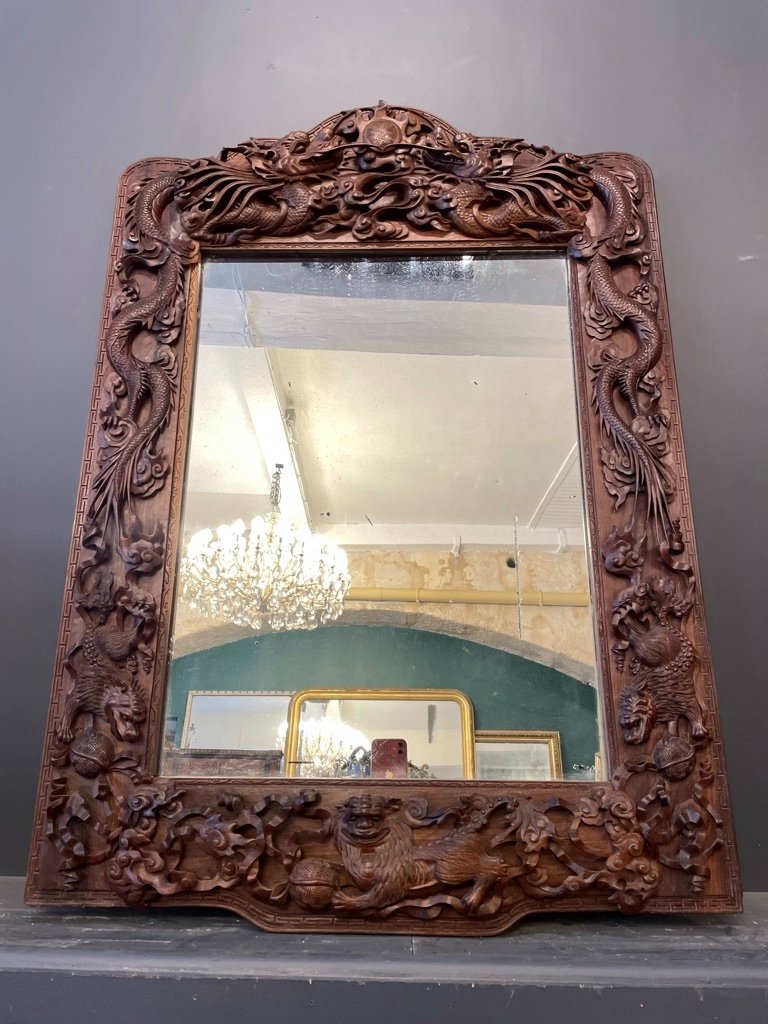 19th Century Indochinese Mirror 99 X 68 Cm-photo-2