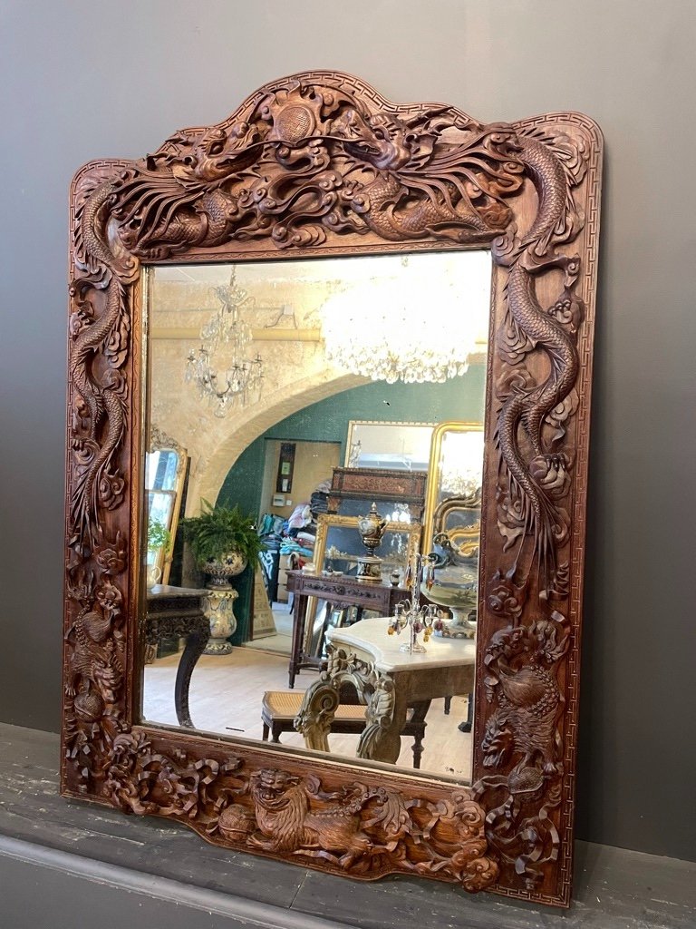 19th Century Indochinese Mirror 99 X 68 Cm-photo-3