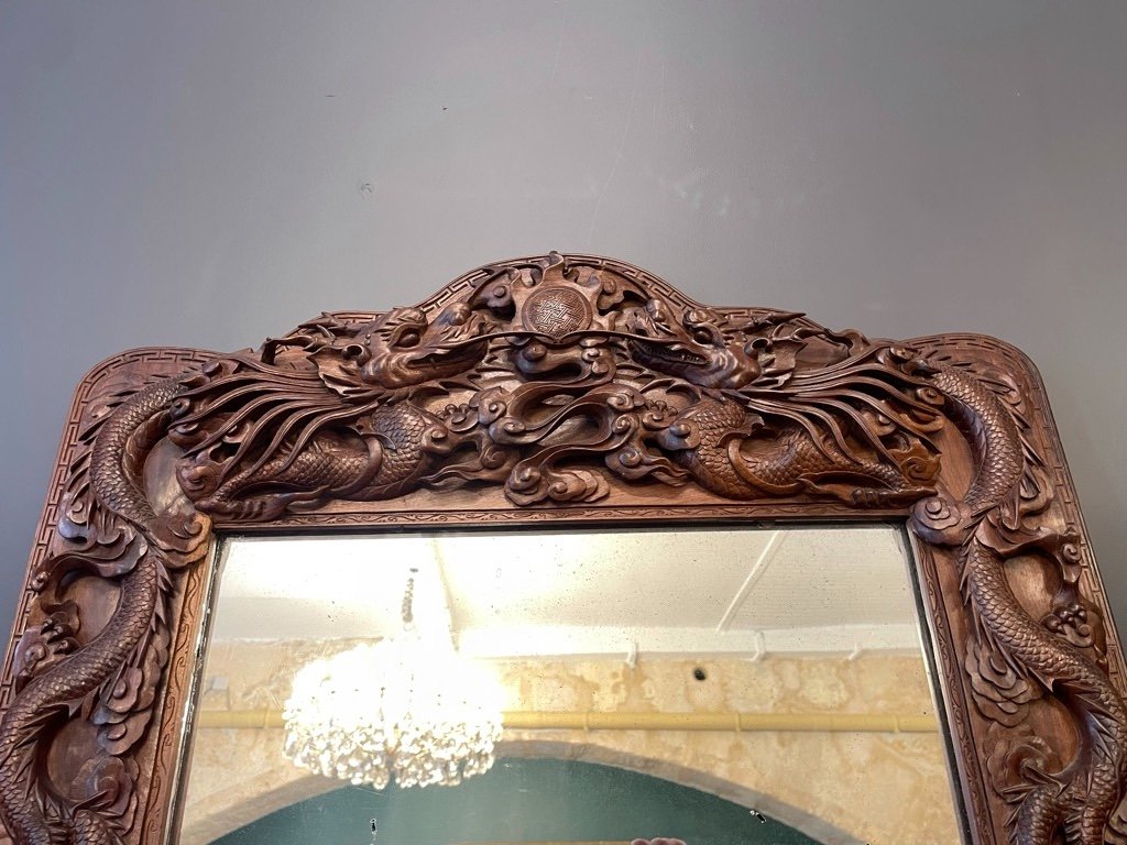 19th Century Indochinese Mirror 99 X 68 Cm-photo-4